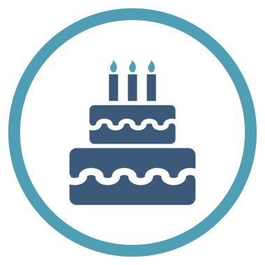 Doğum günü pastası yuvarlak vektör simgesi
