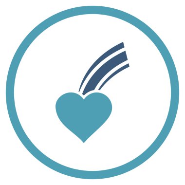 Düşen kalp yuvarlak vektör simgesi