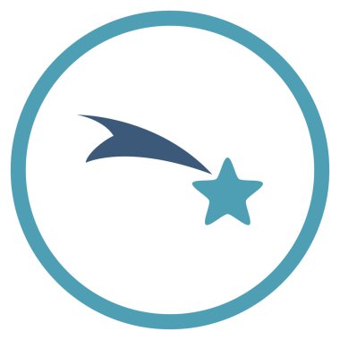 Kayan yıldızı yuvarlak vektör simgesi