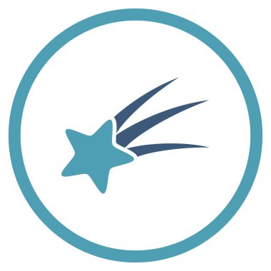 Kayan yıldızı yuvarlak vektör simgesi