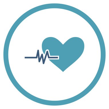 Kalp nabız yuvarlak vektör simgesi