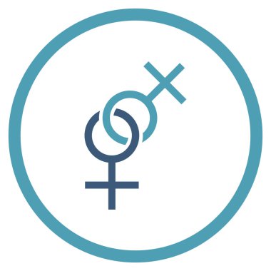 Lezbiyen aşk sembolü yuvarlak vektör simgesi