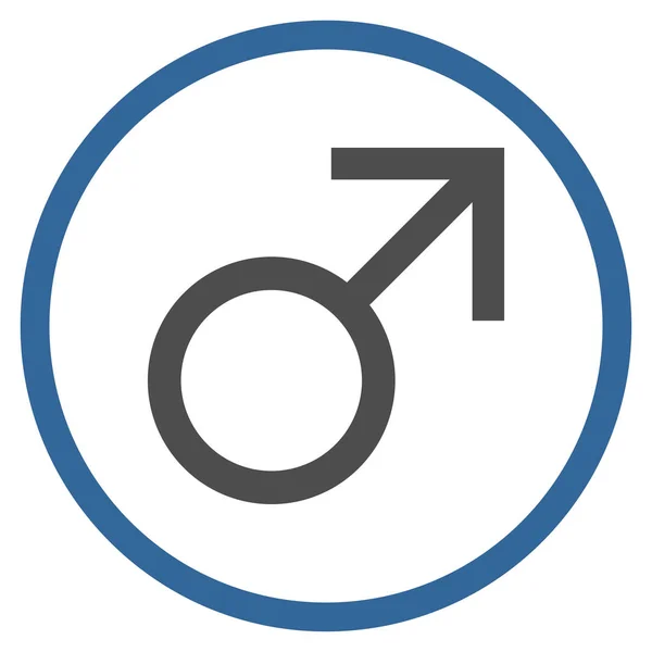 Marte Simbolo maschile Icona vettoriale arrotondata — Vettoriale Stock