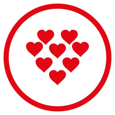 Güzel kalpler yuvarlak vektör simgesi