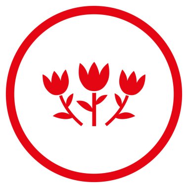 Lale çiçek yuvarlak vektör simgesi