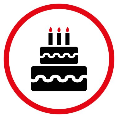 Doğum günü pastası yuvarlak vektör simgesi