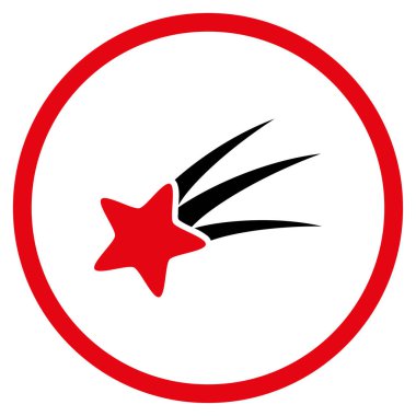 Kayan yıldızı yuvarlak vektör simgesi