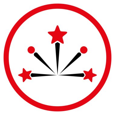 Havai fişek patlama yuvarlak vektör simgesi