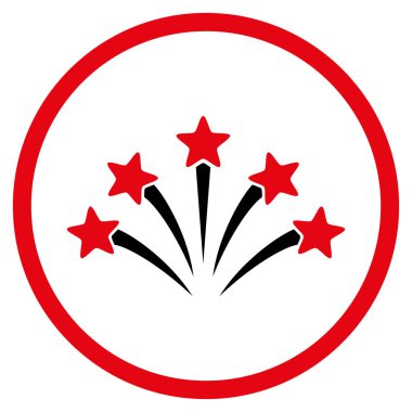 Havai fişek patlama yuvarlak vektör simgesi