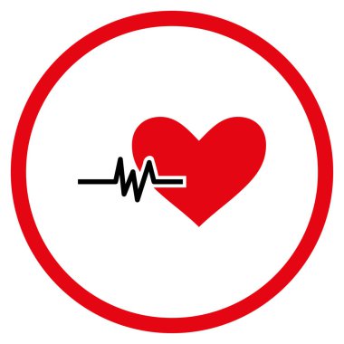 Kalp nabız yuvarlak vektör simgesi