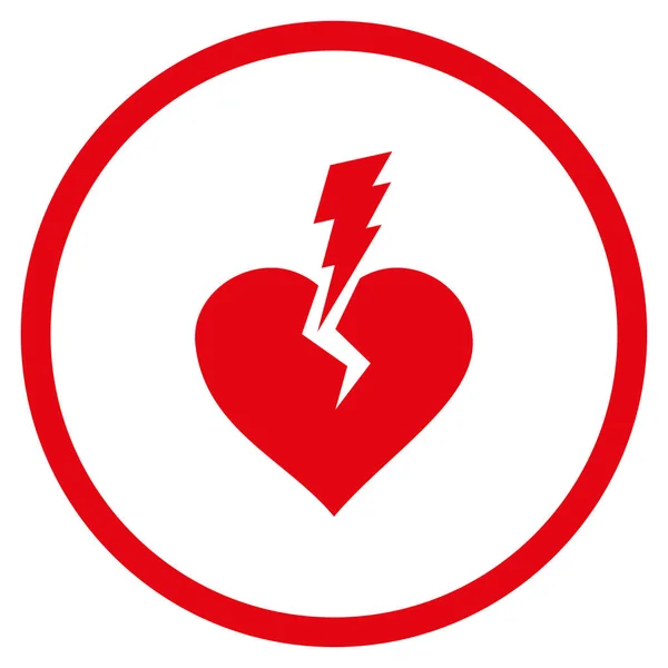 Coração de amor Crash Rounded Vector Icon — Vetor de Stock