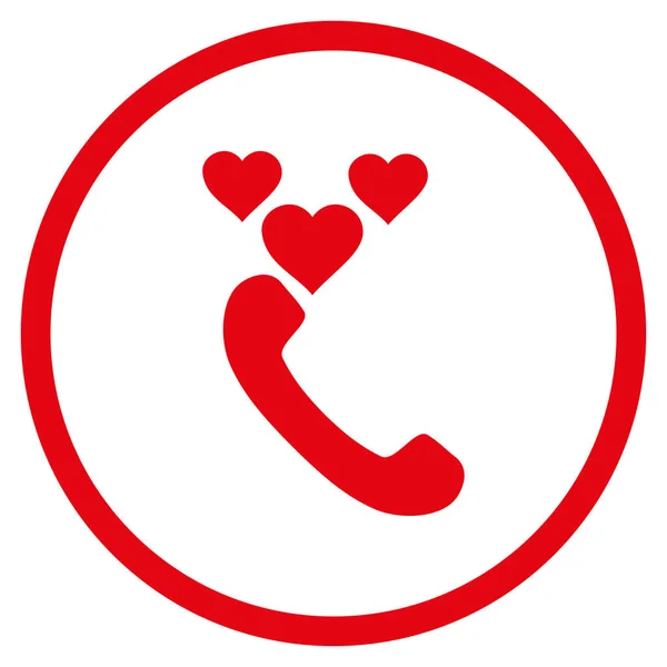 Amore telefonata arrotondato vettoriale icona — Vettoriale Stock