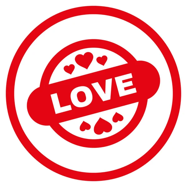Kärlek stämpel Seal rundade vektor symbol — Stock vektor
