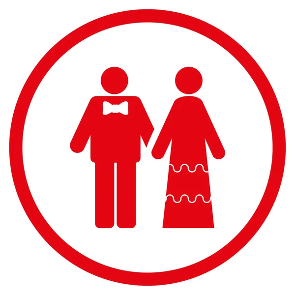 Icône vectorielle arrondie de personnes de mariage — Image vectorielle