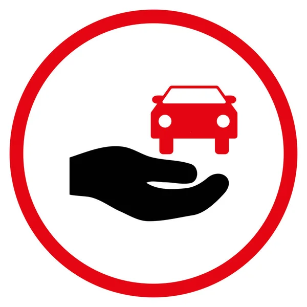 Auto Geschenk Hand abgerundete Vektor-Symbol — Stockvektor