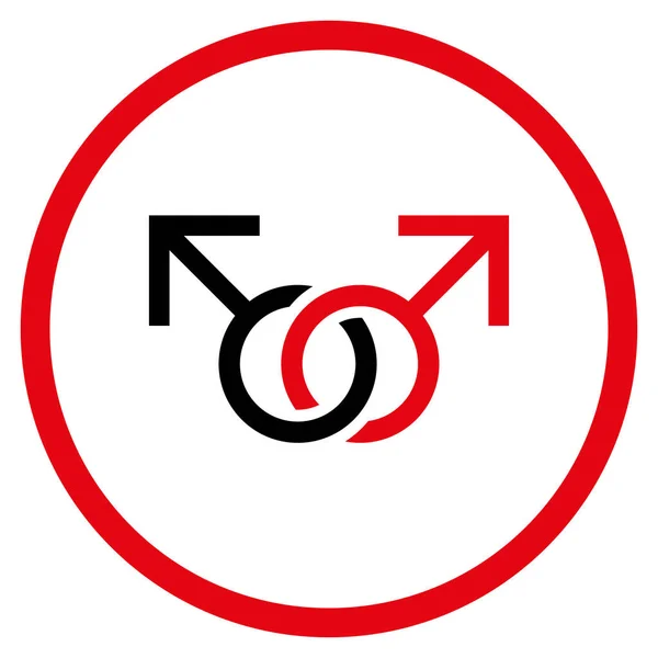 Icône vectorielle arrondie par symbole d'amour gay — Image vectorielle