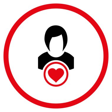 Lady Love vektör simge yuvarlak