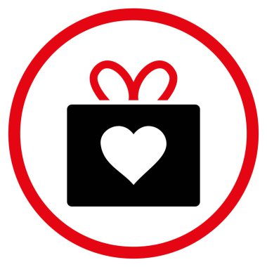 Sevgi hediye yuvarlak vektör simgesi