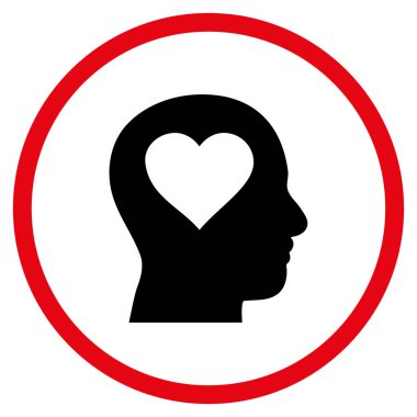 Kafa yuvarlak vektör simgesinde seviyorum