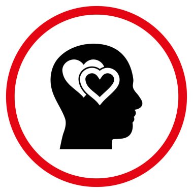 Zihin yuvarlak vektör simgesinde seviyorum