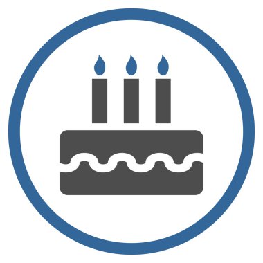 Doğum günü pastası yuvarlak vektör simgesi