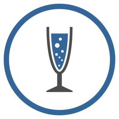 Şampanya Kadehi yuvarlak vektör simgesi
