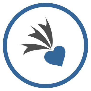 Düşen kalp yuvarlak vektör simgesi