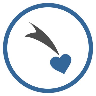 Düşen kalp yuvarlak vektör simgesi