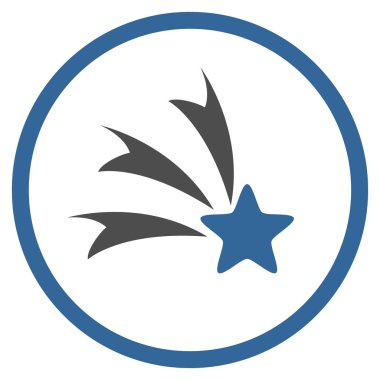 Kayan yıldızı yuvarlak vektör simgesi