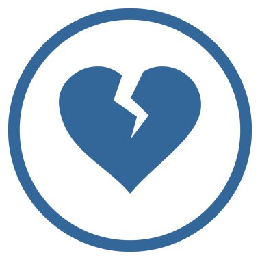 Kalp Break yuvarlak vektör simgesi