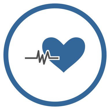 Kalp nabız yuvarlak vektör simgesi