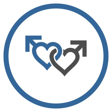 Vektör simge bağlantılı Eşcinsel kalpler yuvarlak