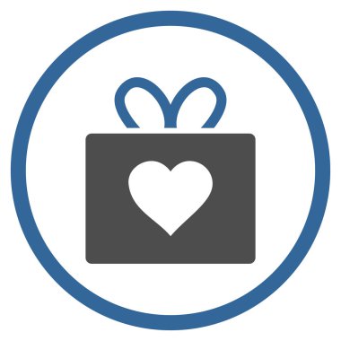 Sevgi hediye yuvarlak vektör simgesi