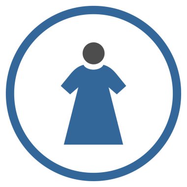 Kadın yuvarlak vektör simgesi