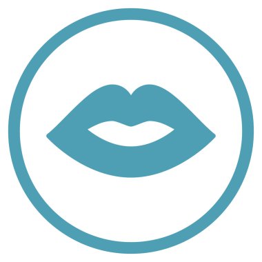 Dudaklar yuvarlak vektör simgesi