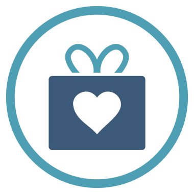 Sevgi hediye yuvarlak vektör simgesi