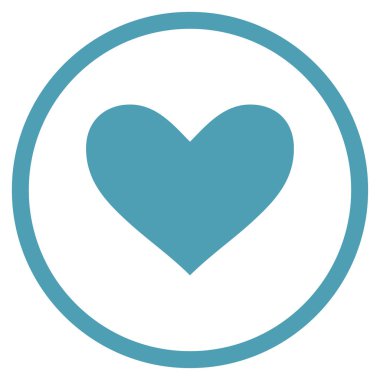 Aşk kalp yuvarlak vektör simgesi