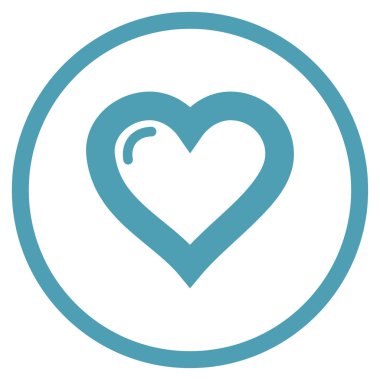 Aşk kalp yuvarlak vektör simgesi