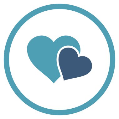 Sevgi kalpleri yuvarlak vektör simgesi