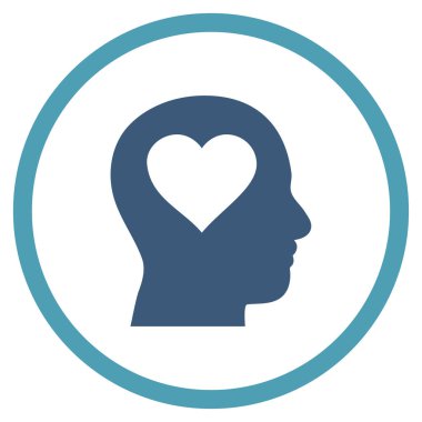 Kafa yuvarlak vektör simgesinde seviyorum