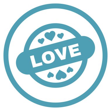 Aşk damga mühür yuvarlak vektör simgesi