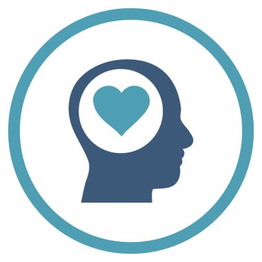 Kafa yuvarlak vektör simge düşünüyorum seviyorum