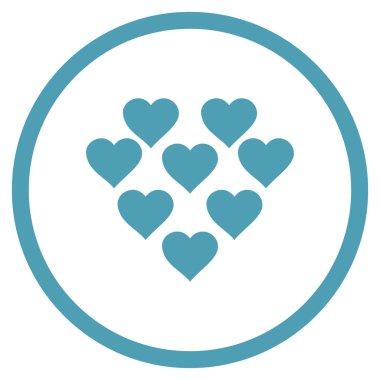 Güzel kalpler yuvarlak vektör simgesi