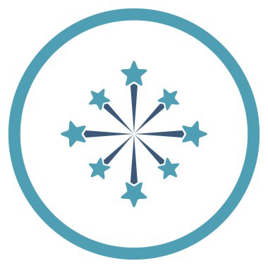 Yıldız patlama havai fişek yuvarlak vektör simgesi