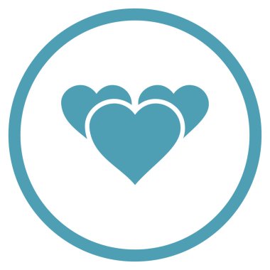 Sevgililer günü kalpleri yuvarlak vektör simgesi