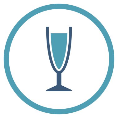 Şarap kadehi yuvarlak vektör simgesi