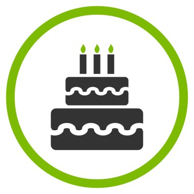 Doğum günü pastası yuvarlak vektör simgesi