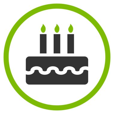 Doğum günü pastası yuvarlak vektör simgesi