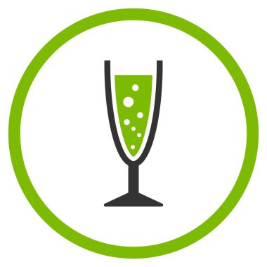 Şampanya Kadehi yuvarlak vektör simgesi