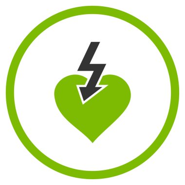 Kalp şok Strike yuvarlak vektör simgesi